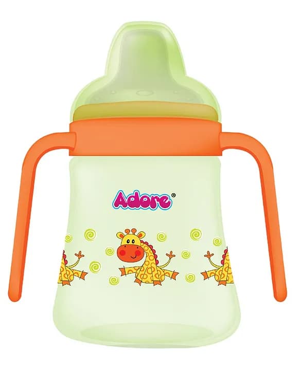 Zippy! The Amazing Soft Silicone Spout Sipper with Twin Handle & Dust Free Hood- 270ml - Green