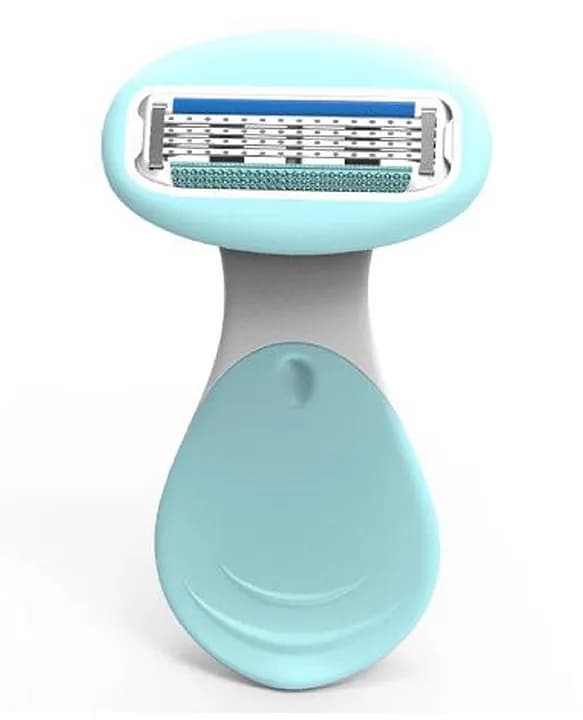 Adore Ultra Slim 4 stainless Steel Blade Razor | Body Razor for Women | Rotatable Head Women Razor with Storage Case for Women (Blue)