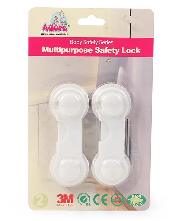 Advanced Safety Series Baby Childproofing Safety Lock - Pack of 2 - White