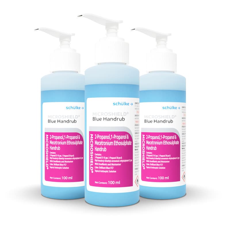 Microshield Blue Handrub 100ml - Trusted by Doctors, 99.99% Effective against Germs, Skin Friendly, Passes EN Standards