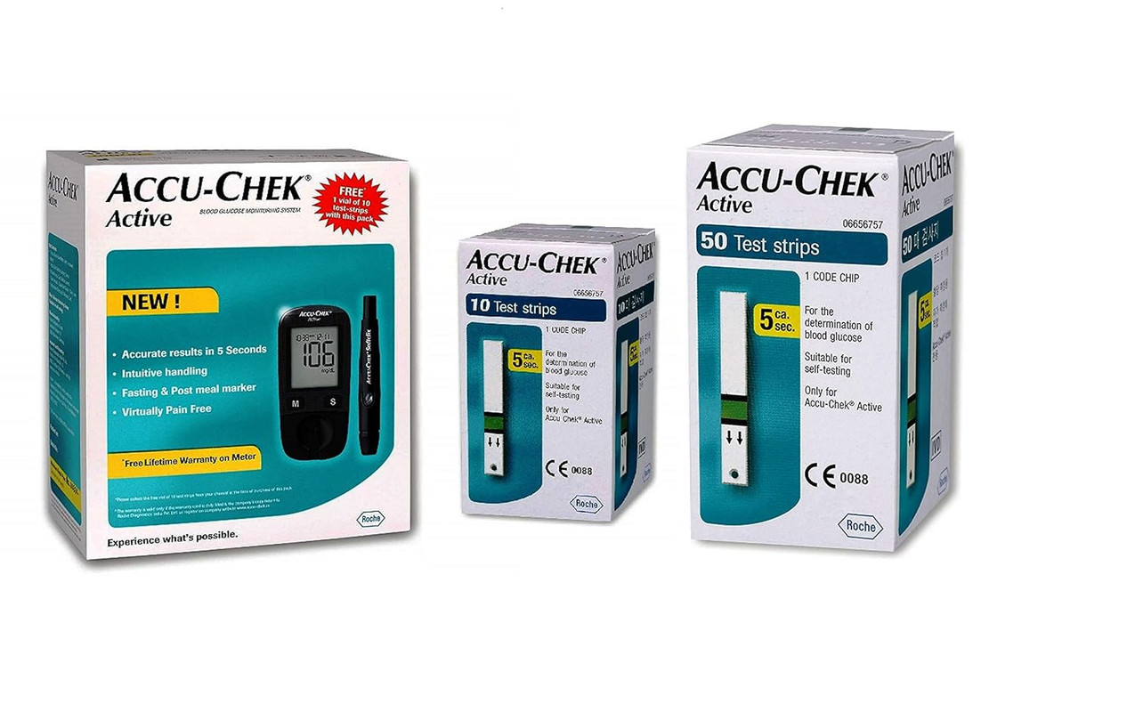 Accu-Chek Active Meter with 50 Strips (Multicolor)
