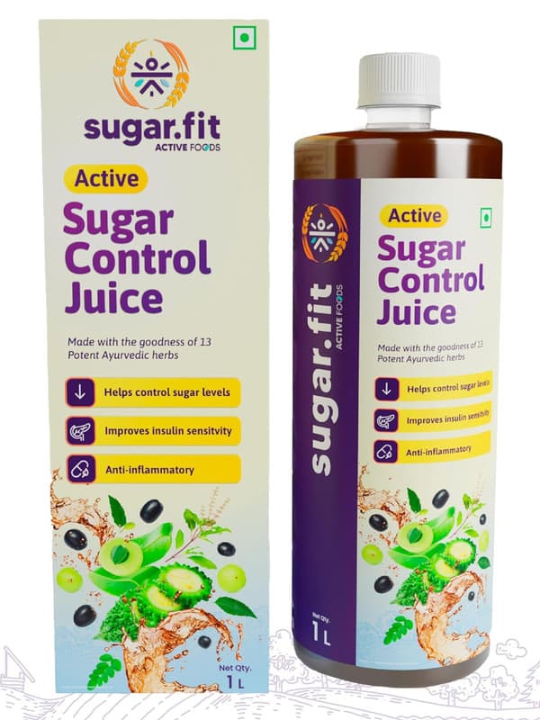 sugar.fit Sugar Control Juice 1L | Clinically Proven to Manage Blood Sugar Levels & Weight | Suitable for diabetes & prediabetes care | Made with 13 Potent Ayurvedic Ingredients | Scientifically formulated by Experts