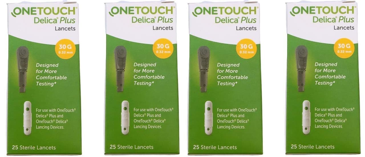 OneTouch Delica Plus Lancets | Pack of 100 Lancets | For Virtually Pain Free Blood Glucose Testing| Global Iconic Brand | For use with OneTouch Delica Plus Lancing Device