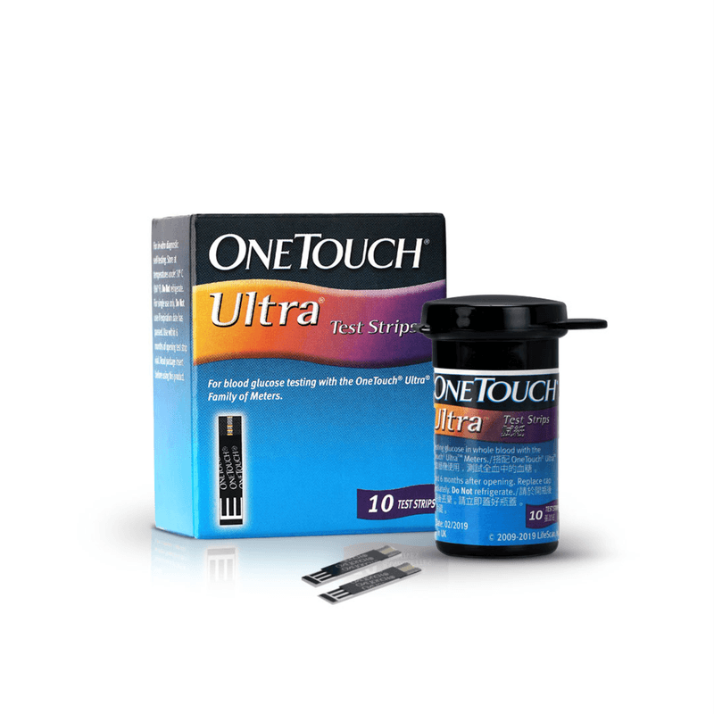 OneTouch Ultra Test Strips | Pack of 10 Strips | Blood Sugar Test Machine Testing Strips | Global Iconic Brand | For use with OneTouch Ultra 2 Glucometer & OneTouch Ultra Easy Glucometer