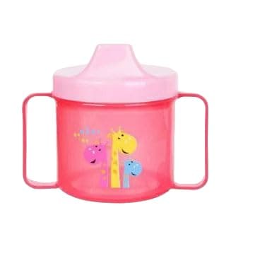 Adore Slurrp Mini Hard Spout Sipper with Twin Handle & Hood- 150ml Learning Drinking With Handles Spout Water Bottle Leakproof Baby Sippy Cup (Pink)