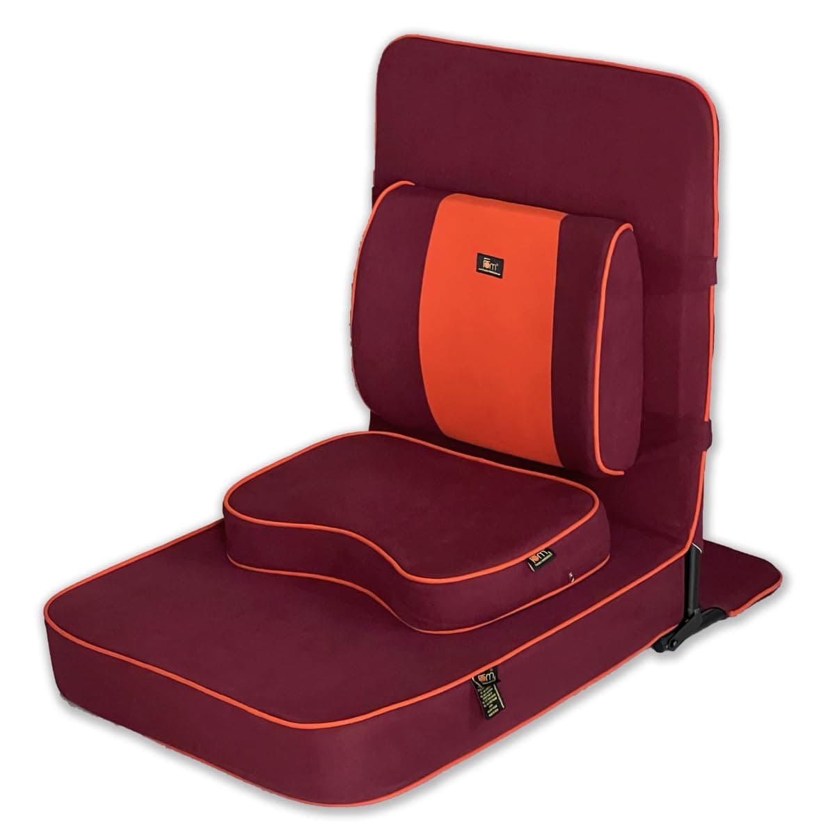 Friends of Meditation ® Extra Large Relaxing Buddha Meditation and Yoga Chair with backsupport and meditation block (Maroon)