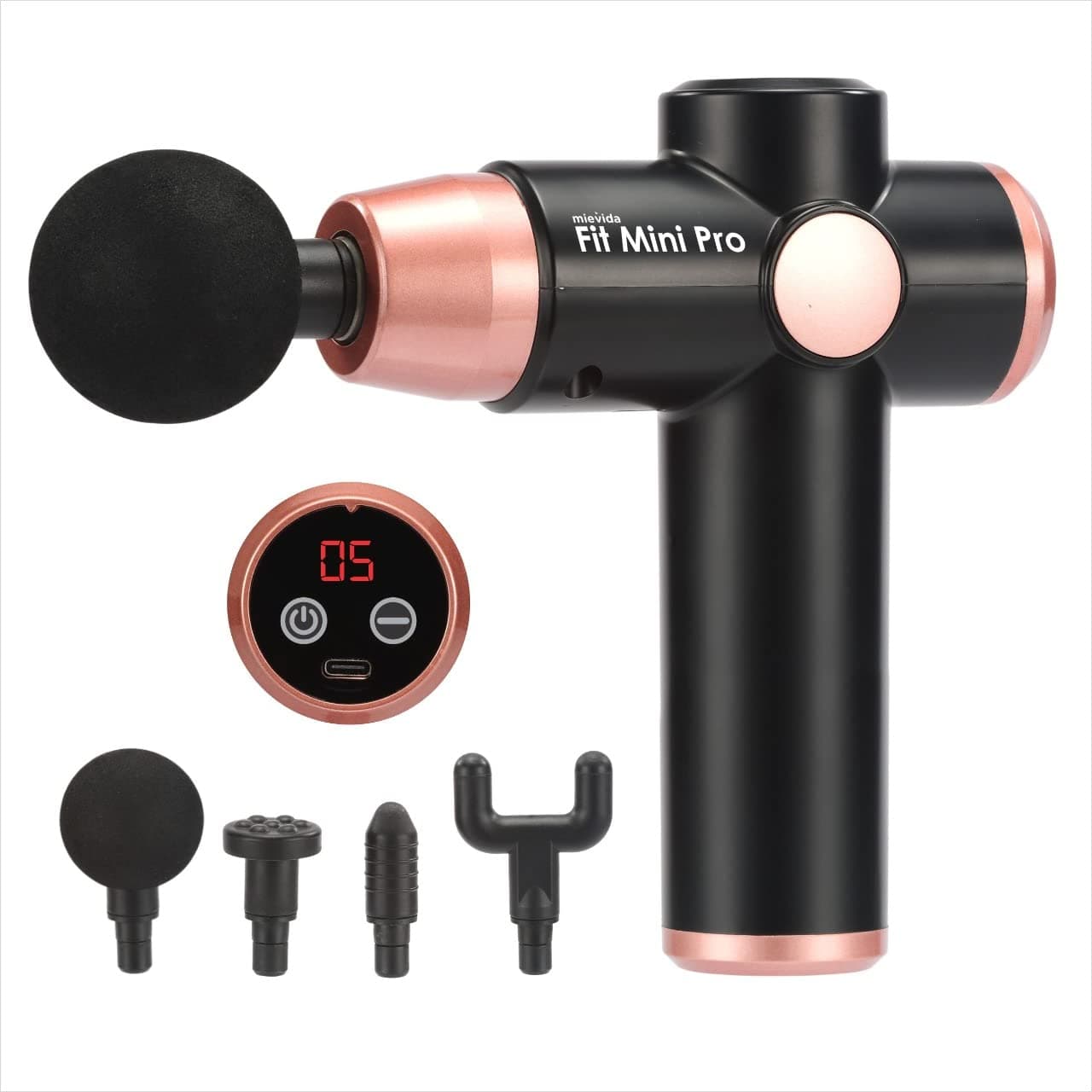 Mievida Fit Mini Pro Portable Electric Body Massager Gun | Deep Tissue Percussion Massage Machine for Full Body Pain & Stress Relief