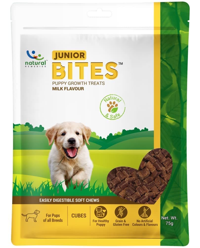 Natural Remedies Junior Bites 75g - Soft & Easily Digestible Soft Chews Long Sticks for Dogs of All Breeds