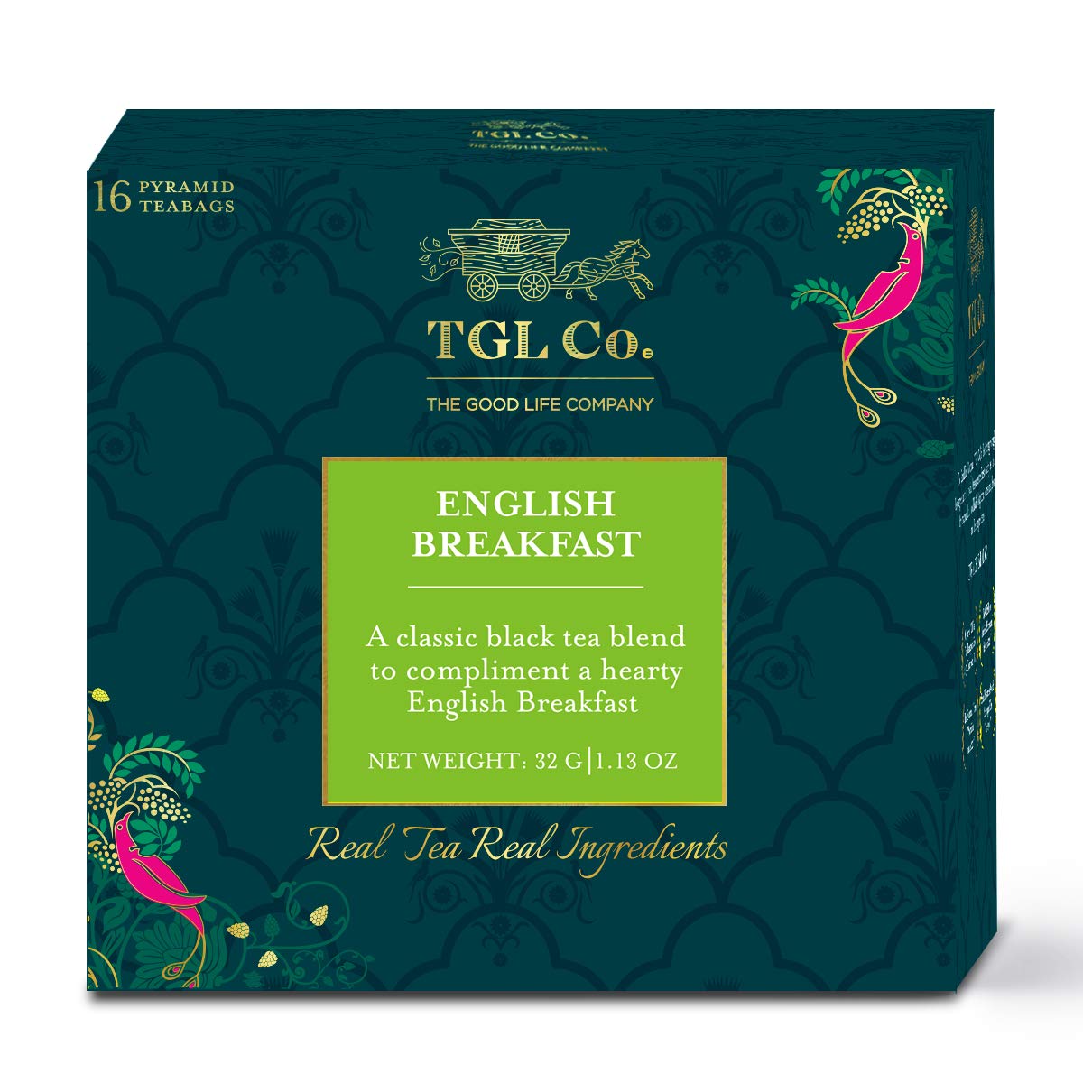 TGL Co. English Breakfast Black Tea (16 Bags) | Antioxidant-Rich | Supports Digestion & Metabolism | Reduces Anxiety | Bold & Refreshing Flavor