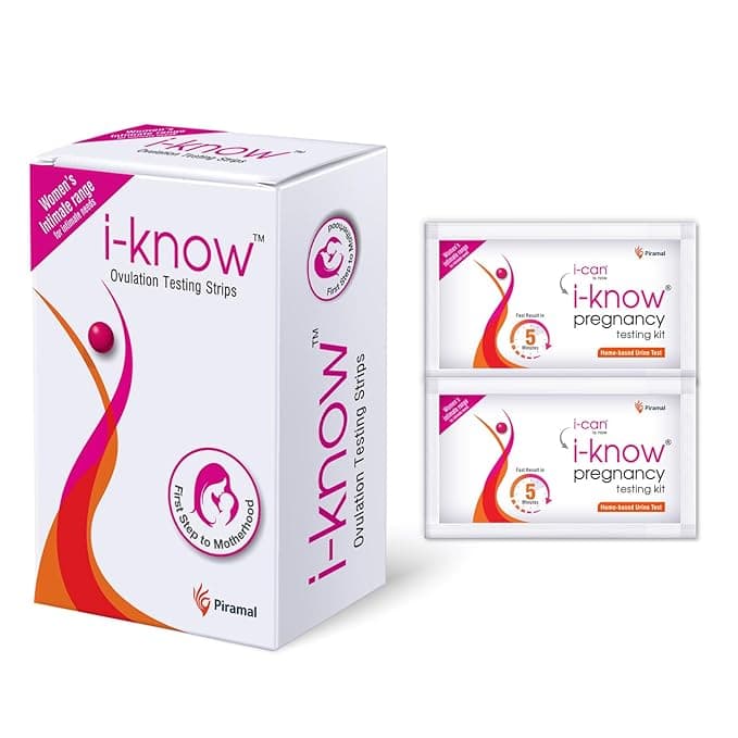 Combo Pack | i Know Ovulation Test Kit For Women Planning Pregnancy | 5 Strips & i Can One Step Pregnancy Test Kit | 2 Kits | Acurate Results within 5 mins