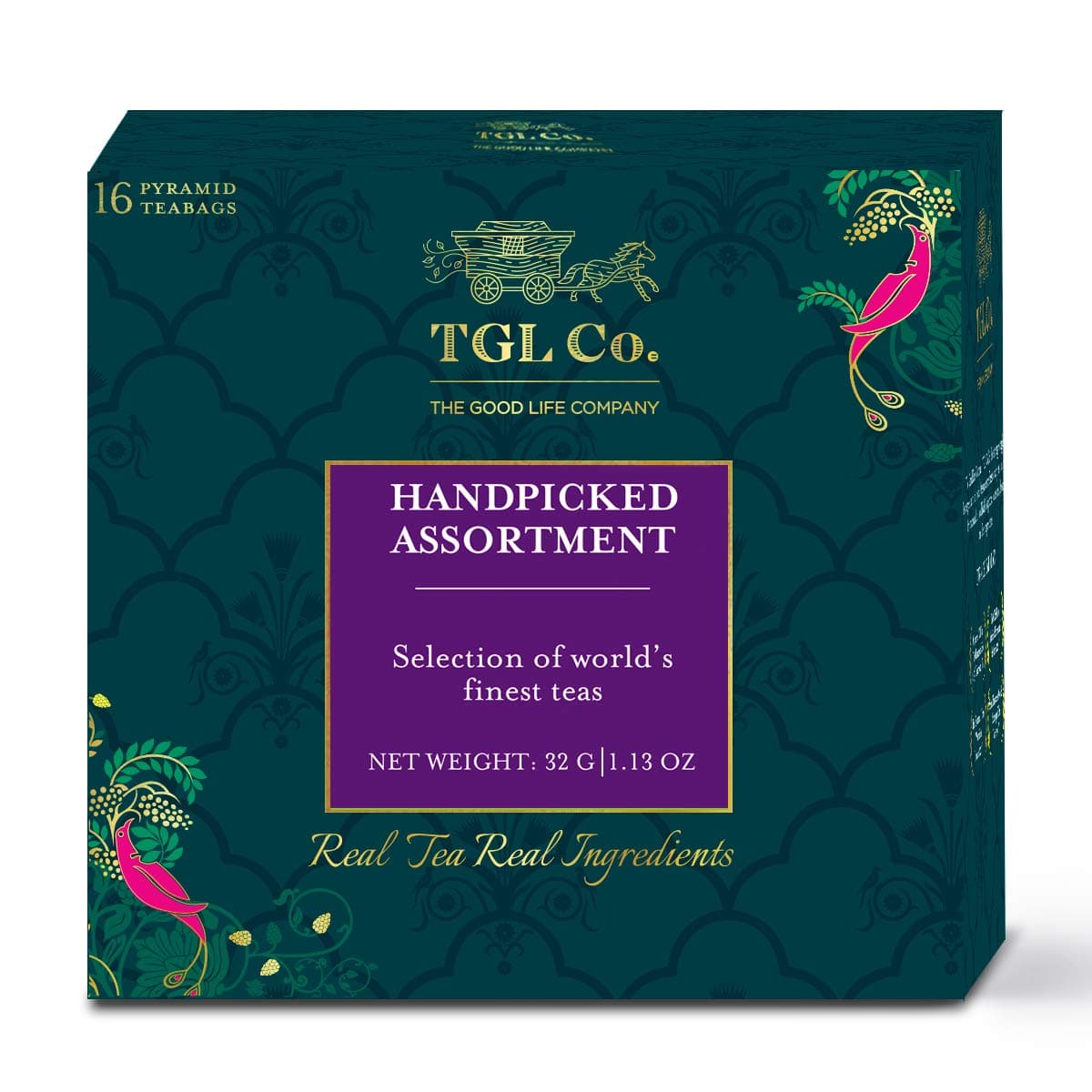 TGL Co. Handpicked Assortment Tea Box (16 Tea Bags) | Immunity & Digestion Boost | Supports Heart & Brain Health | Antioxidant-Rich | Premium Wellness Tea