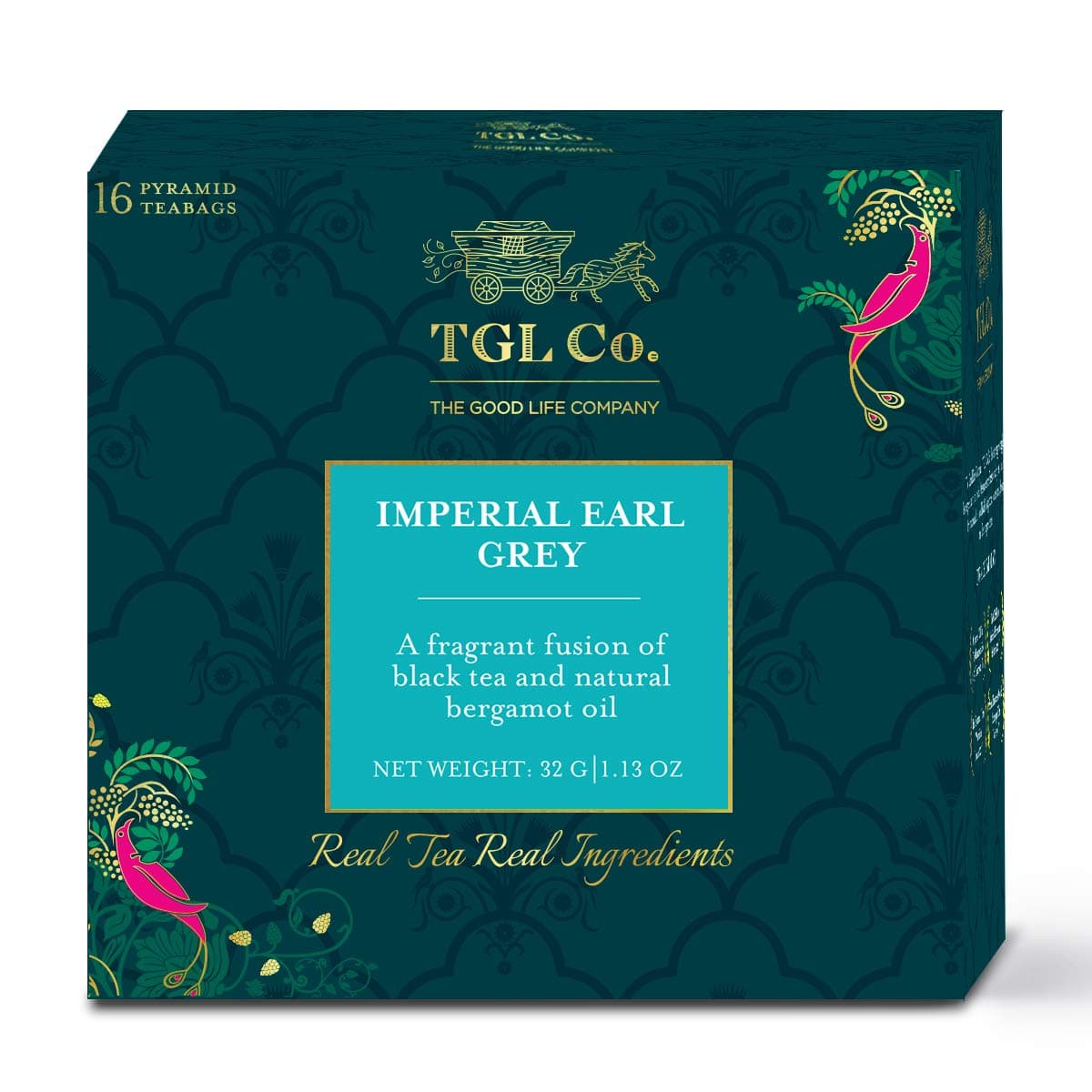 TGL Co. Imperial Earl Grey Black Tea (16 Tea Bags) | Reduces Anxiety | Antioxidant-Rich | Supports Digestion & Metabolism | Bold & Citrusy Flavor | Refreshing Wellness Blend