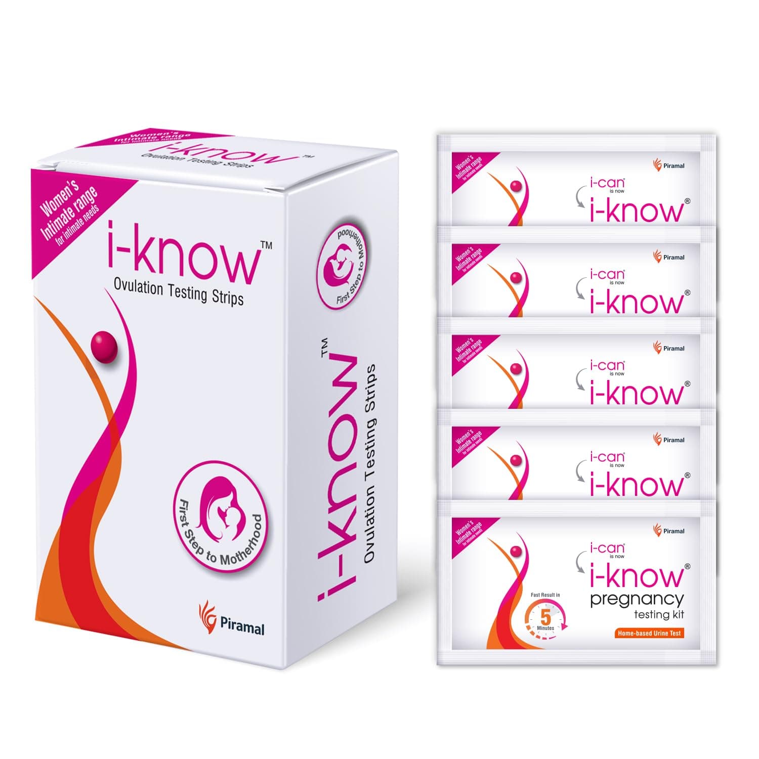 Combo Pack | i Know Ovulation Test Kit For Women Planning Pregnancy | 5 Strips & i Can One Step Pregnancy Test Kit | 6 Kits | Acurate Results within 5 mins