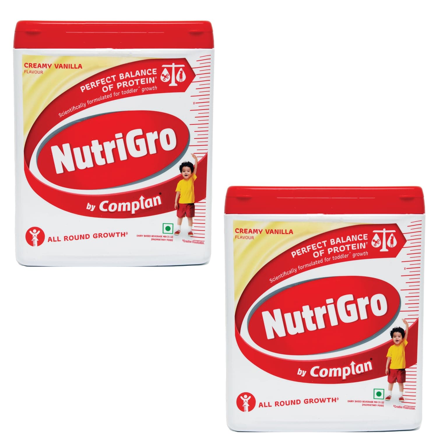 Nutrigro By Complan Nutritious Drink for Kids (2 to 6 years), Milk Based Drink with 33 Essential Vitamins & Minerals (200g Pack of 2 -Creamy Vanilla