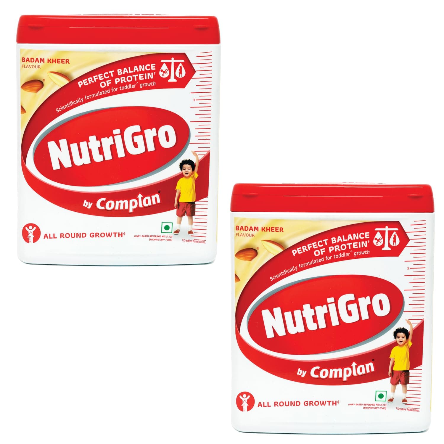 Nutrigro By Complan Nutritious Drink for Kids (2 to 6 years), Milk Based Drink with 33 Essential Vitamins & Minerals (400g Pack of 2) - Badam Kheer