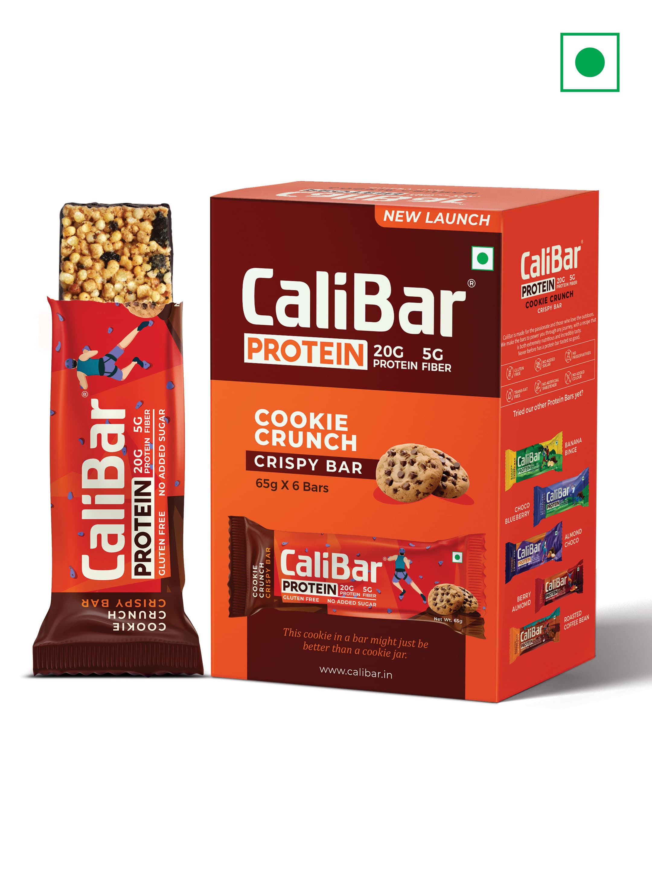 CaliBar 20g Protein Bar - Cookie Crunch (Pack of 6)