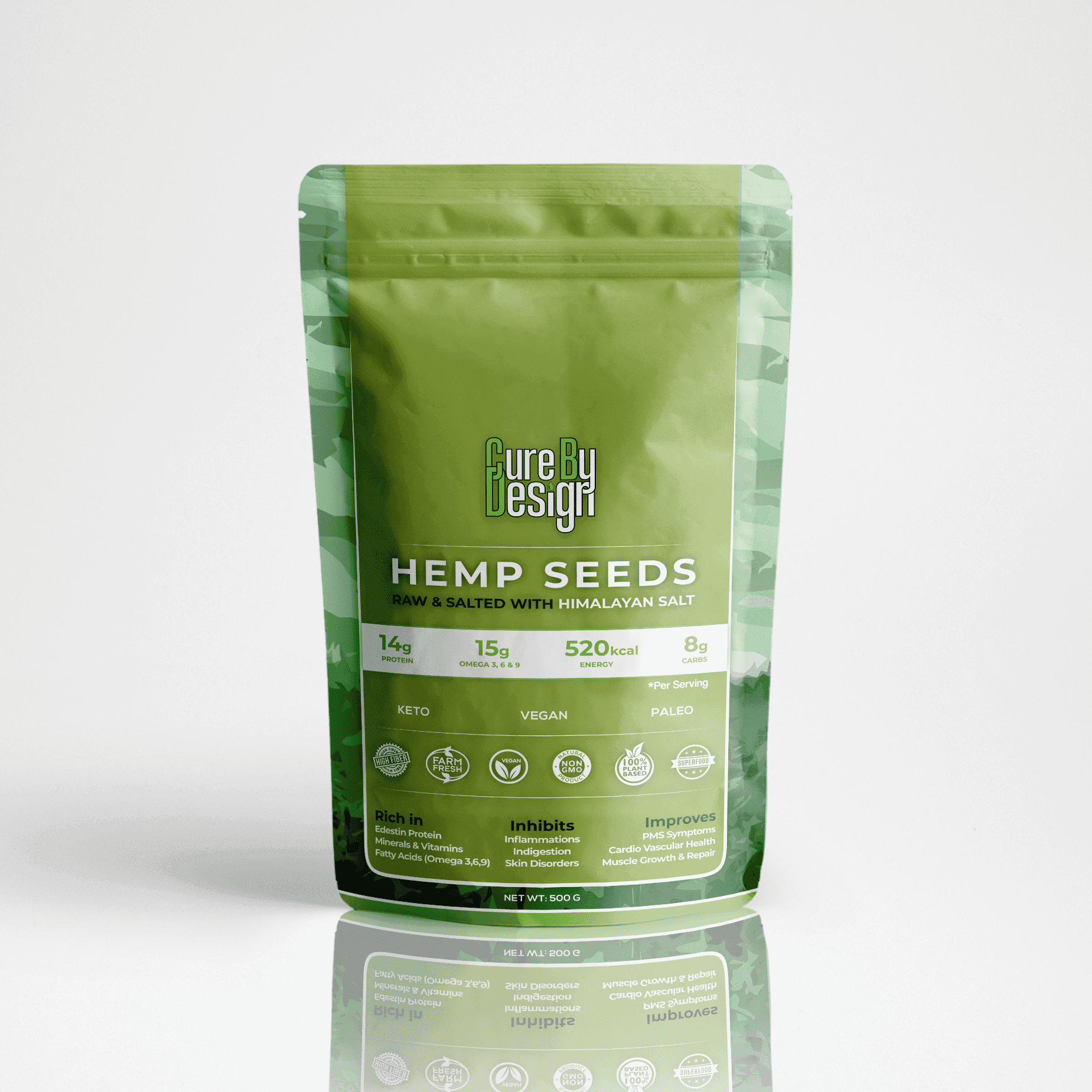 Hemp Seed Toasted with Pink Salt 500gm