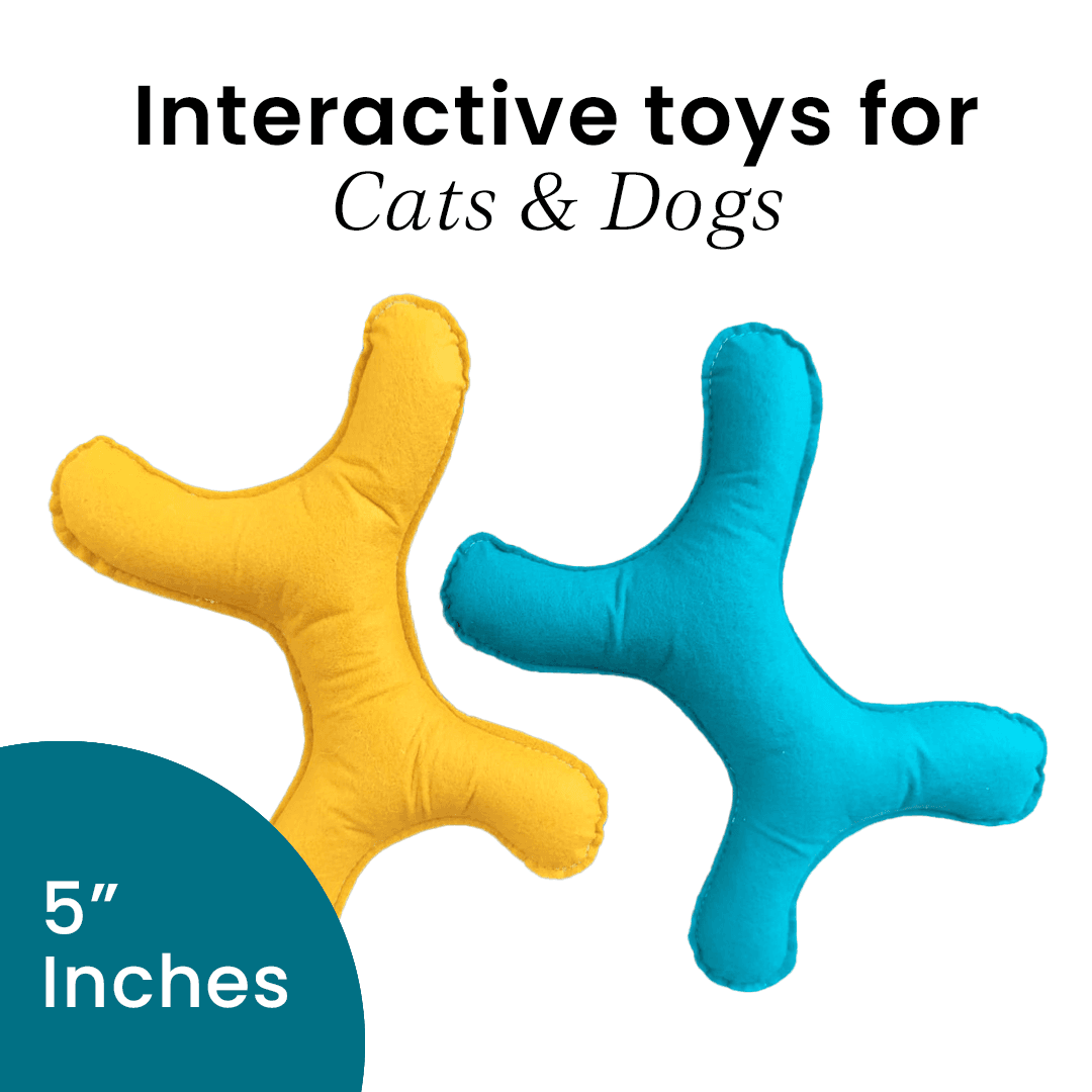 Casper's Interactive X-Shaped Felt Dog Toy: Engaging Fun for Playful Dogs! 7"