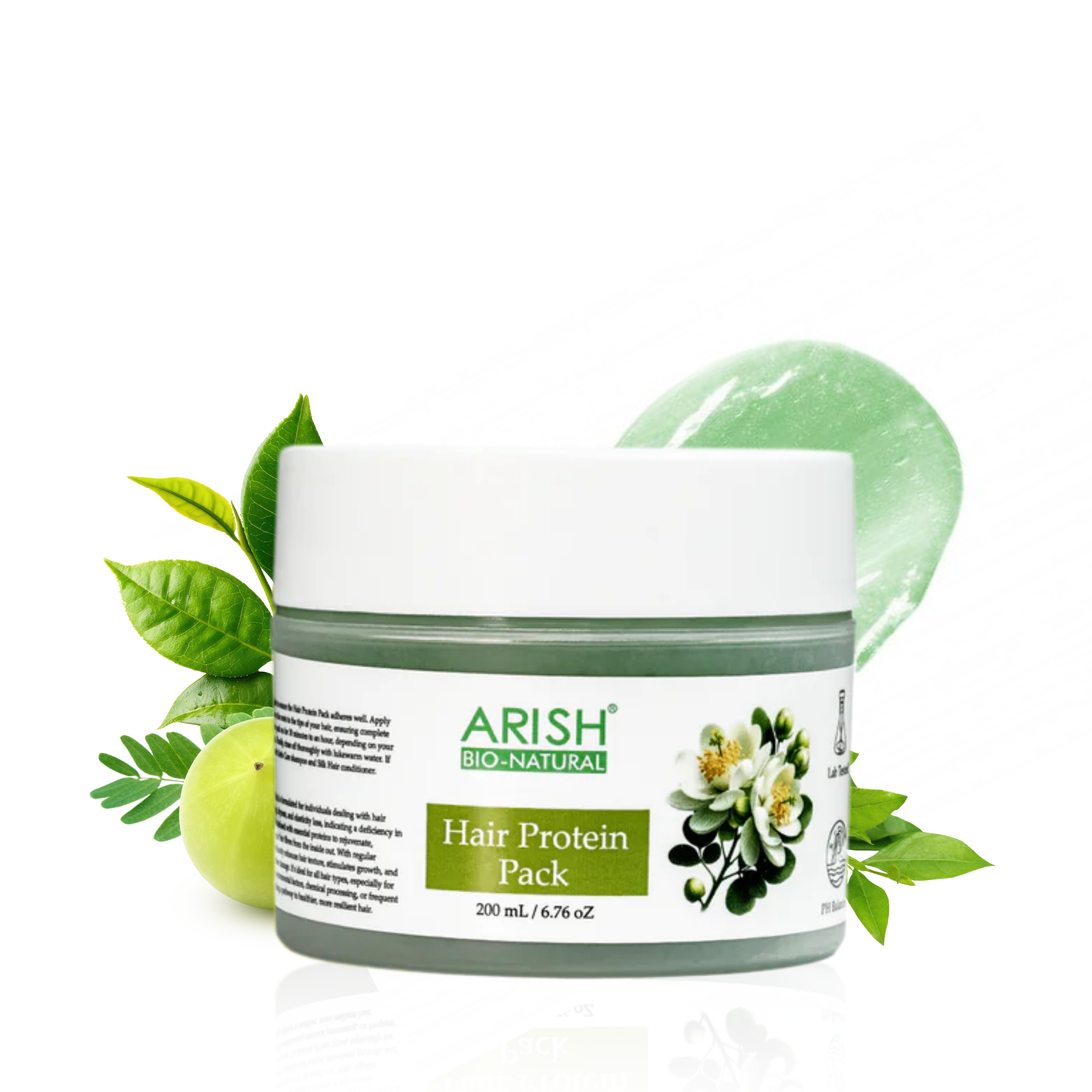 ARISH BIO-NATURAL Hair Protein Pack, 200 ml | Herbal Protein Care for Hair Fall, Growth & Dandruff Care | With Amla, Bhringraj & Hydrolysed Protein | Mask for Dry & Damaged Hairs