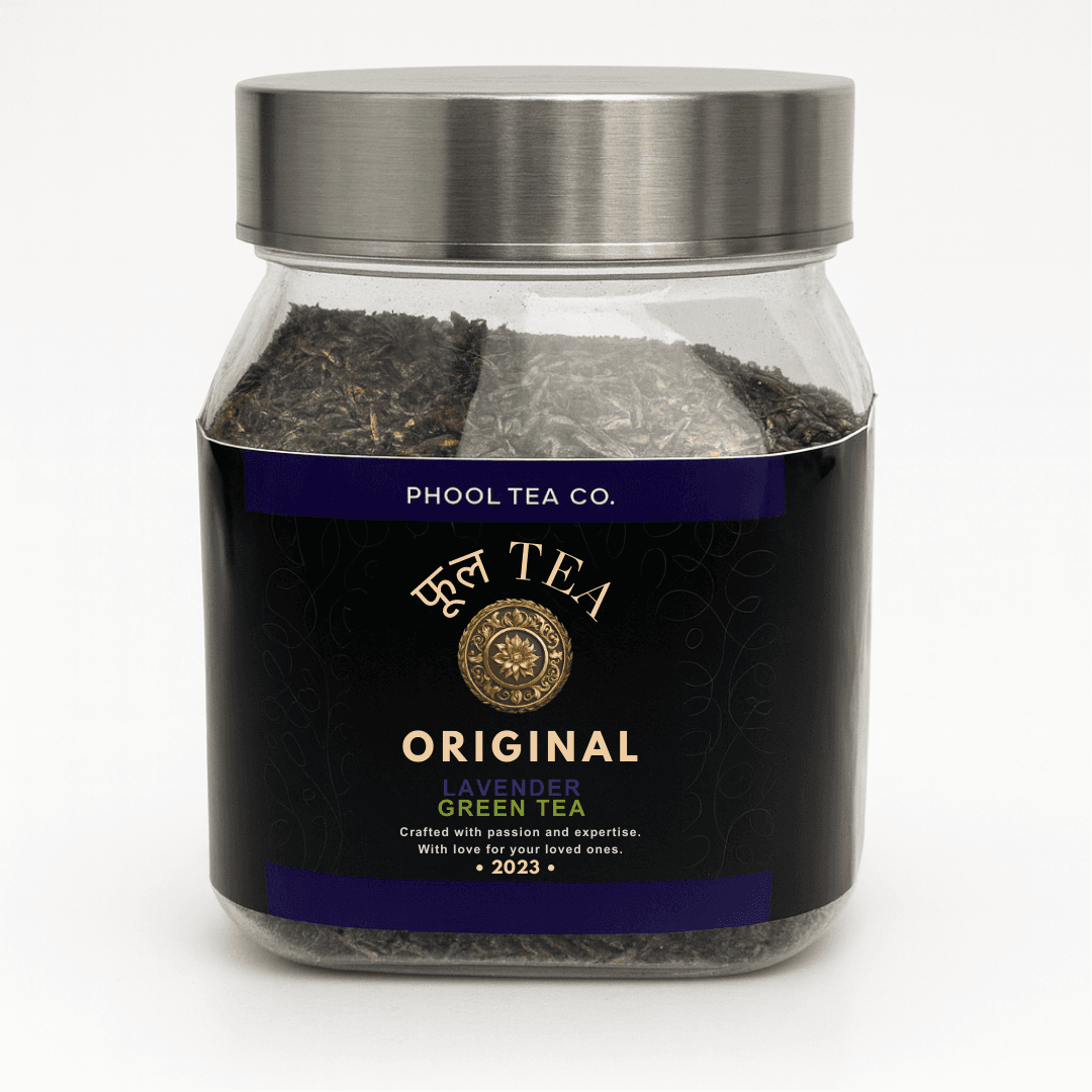 Peace Petal Lavender Green Tea – 100g | Aromatic Wellness Jar