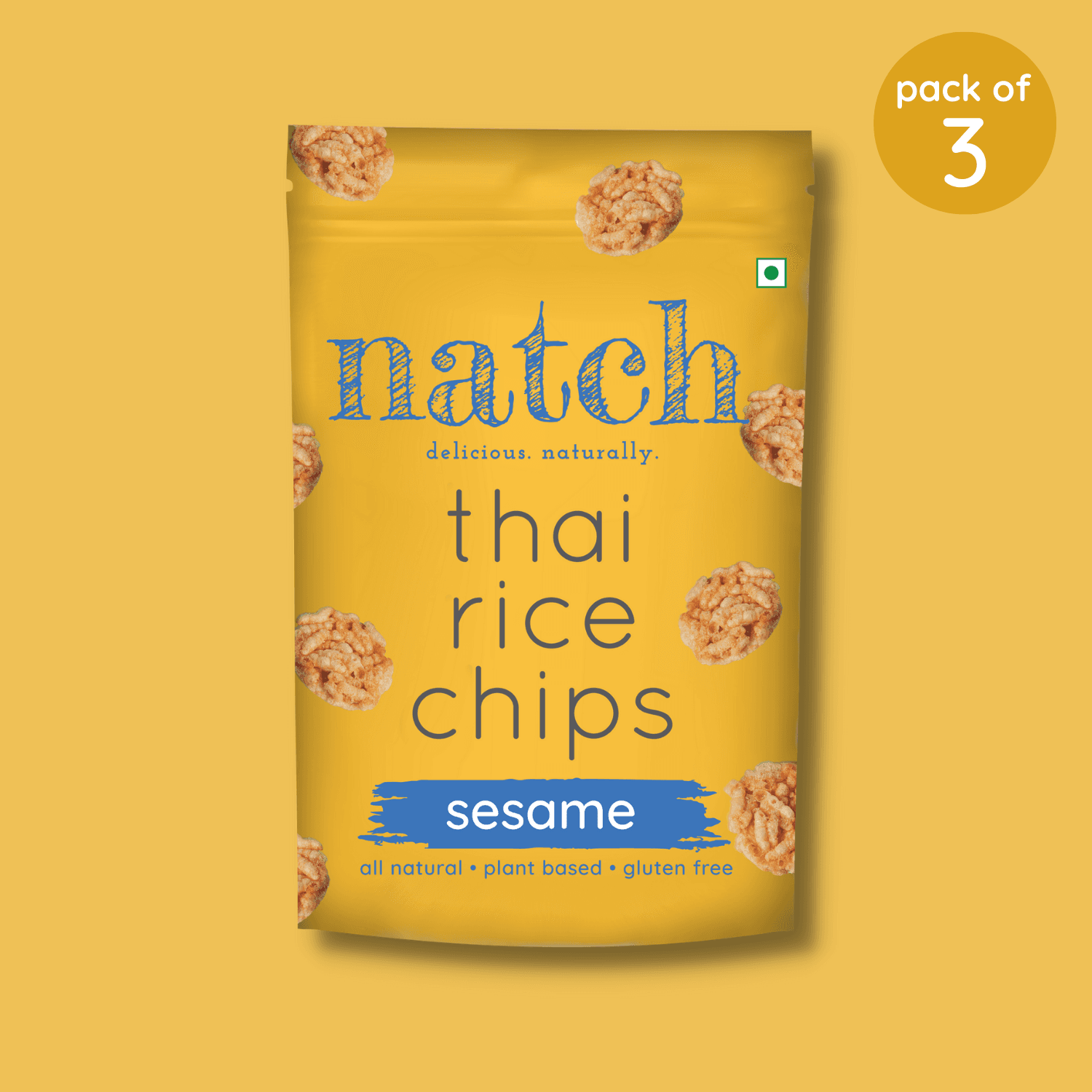 Thai Rice Chips - Sesame (large pack of 3 - 100g)
