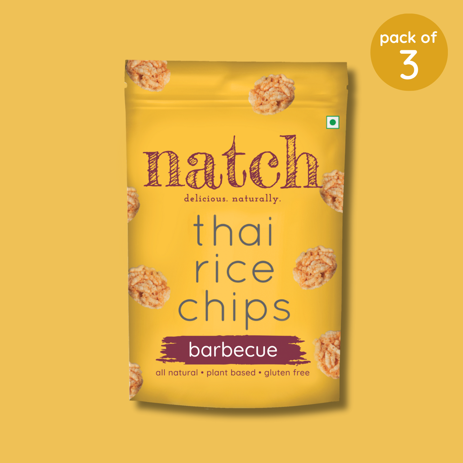 Thai Rice Chips - Barbecue  (large pack of 3 - 100g)