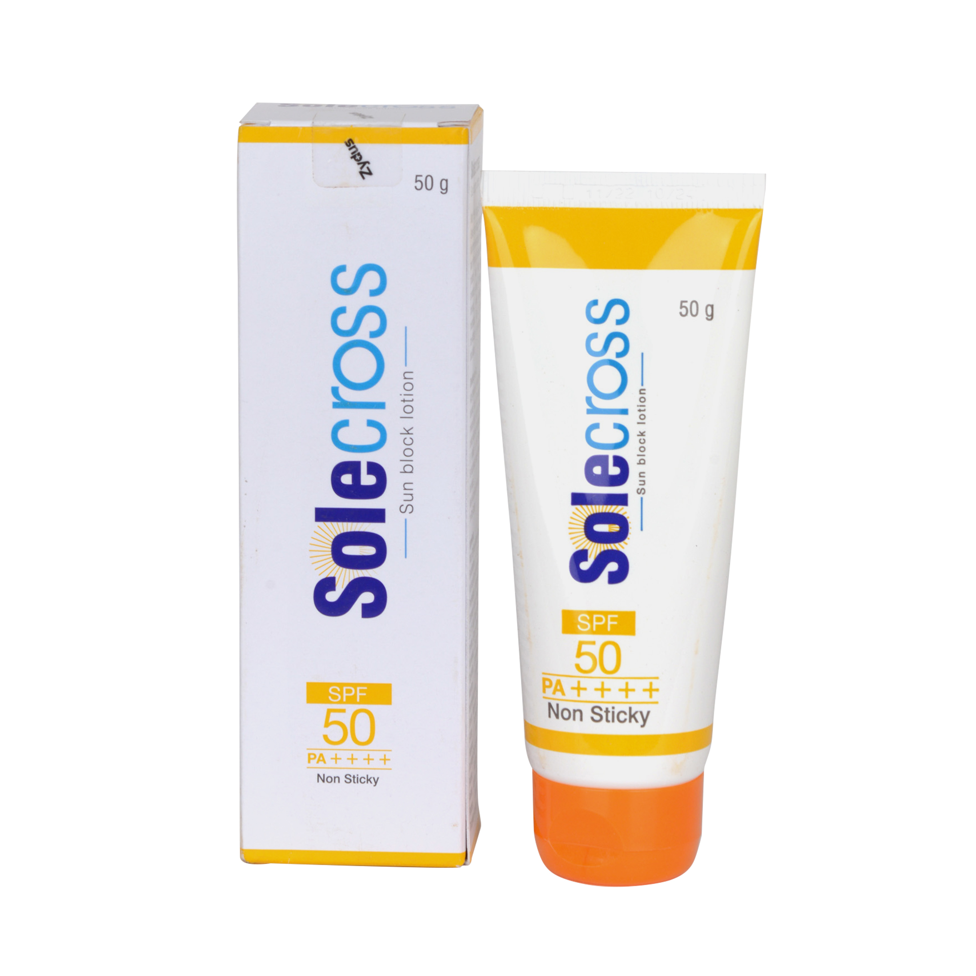 Solecross Sun block Lotion - SPF 50+ PA++++ | Non-Sticky Formula Based Water Resistant Sunscreen| Protection against UVA/UVB Rays 50g (Pack of 2)