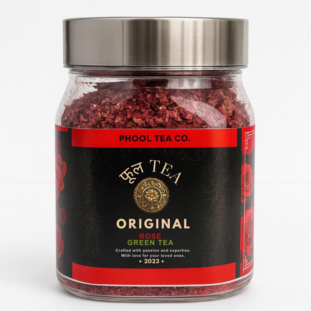 Rose Green Tea – 250g Jar | Floral Loose Leaf Blend for Daily Detox