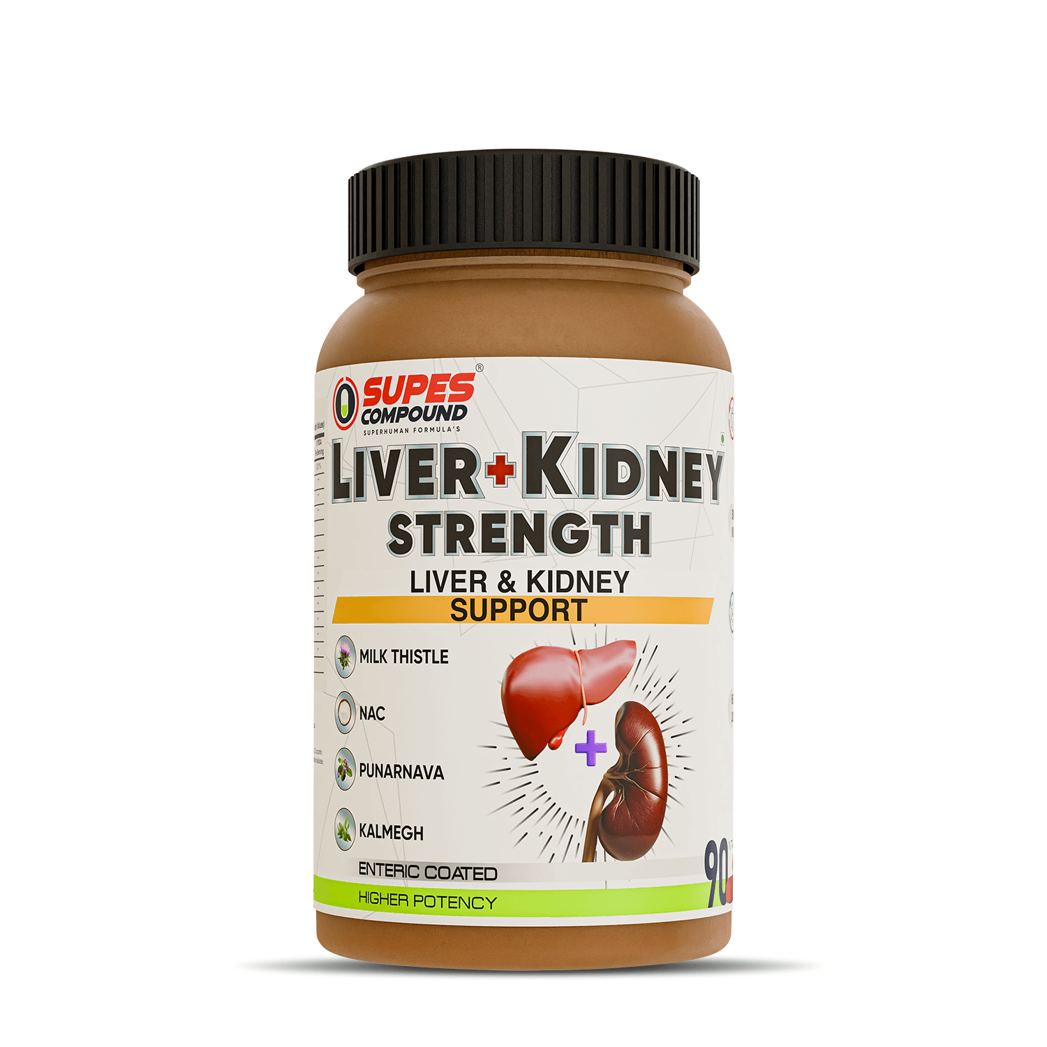 LIVER + KIDNEY STRENGTH - Advanced liver & kidney support formula with Milk Thistle, NAC, Cranberry