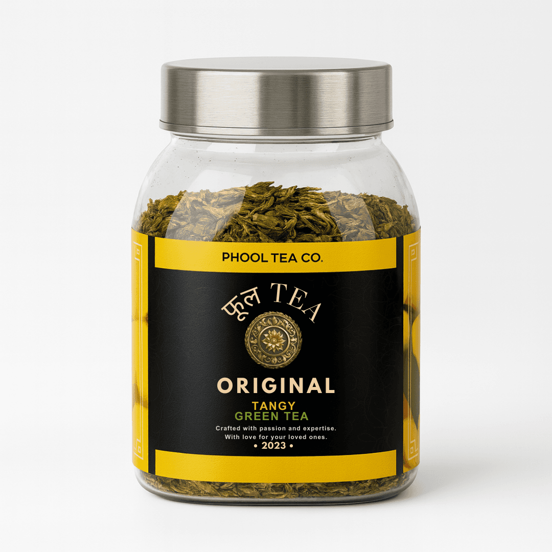 Zesty Bloom Tangy Green Tea – 100g | Fresh Citrus Wellness Jar