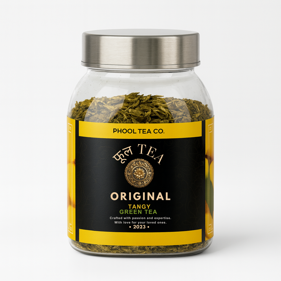 Tangy Green Tea – 250g Jar | Energizing Citrus Loose Leaf Blend
