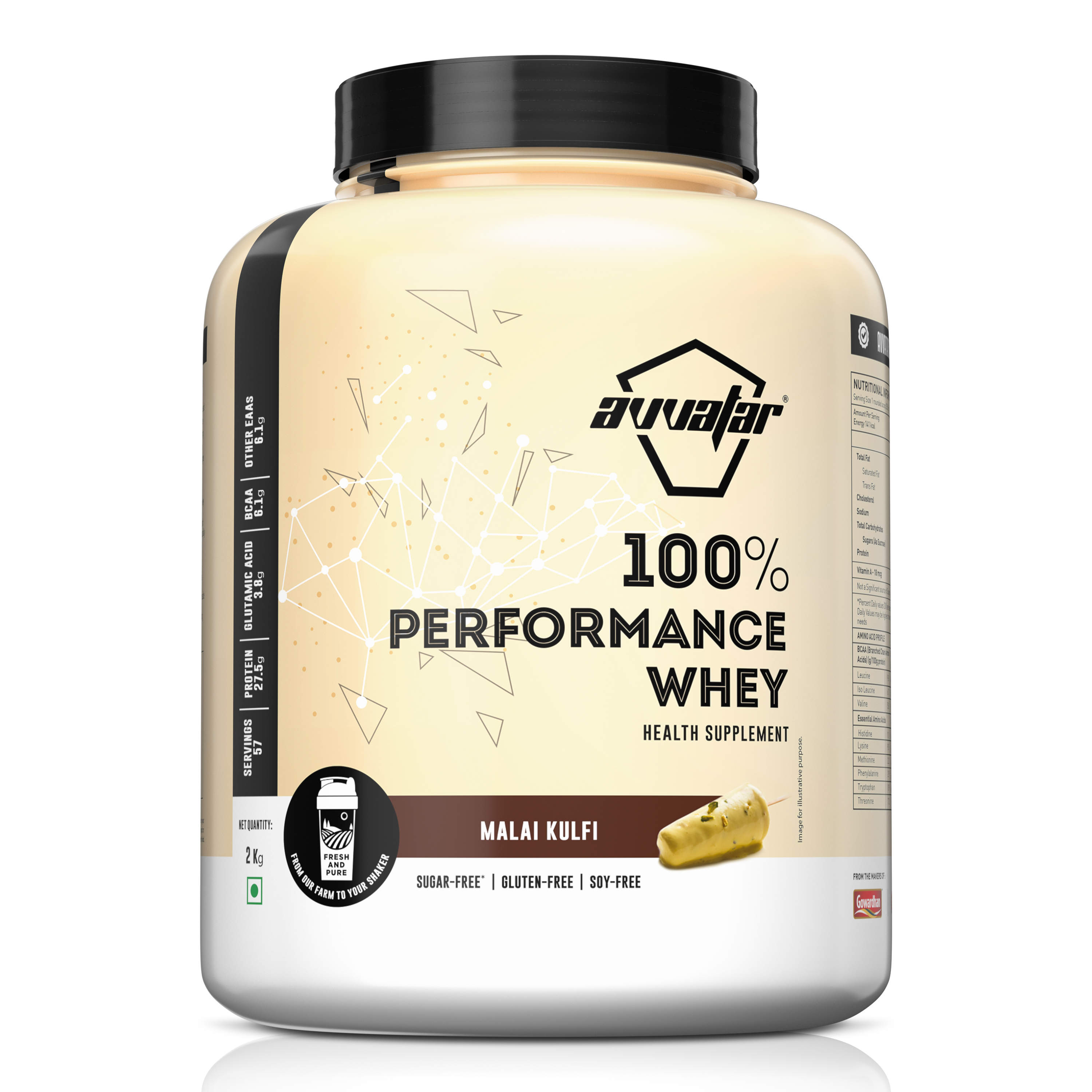 Avvatar Performance Whey Protein Malai Kulfi 2 KG