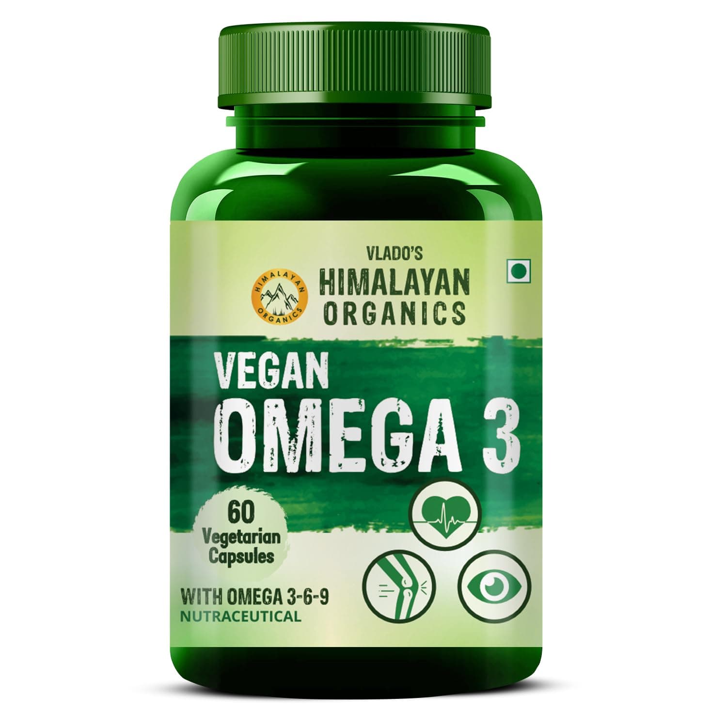 Vlado’s Himalayan Organics Omega 3 6 9 Vegan Natural Nutrition Supplement for Muscle, Bone, Heart & Skin - 60 Capsules