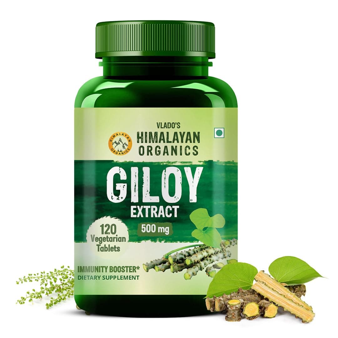 Vlado’s Himalayan Organics Giloy Extracts(GUDUCHI)500Mg | Antioxidant Properties | | Helps in Blood Purification | 120 Veg Tablets For Mens And Womens
