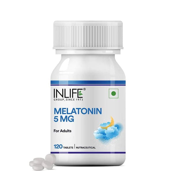 INLIFE Melatonin 5mg Tablets | Promotes Sleep and Relaxation | Vegetarian Friendly & Easy to Swallow Supplement for Men and Women - 120 Tablets