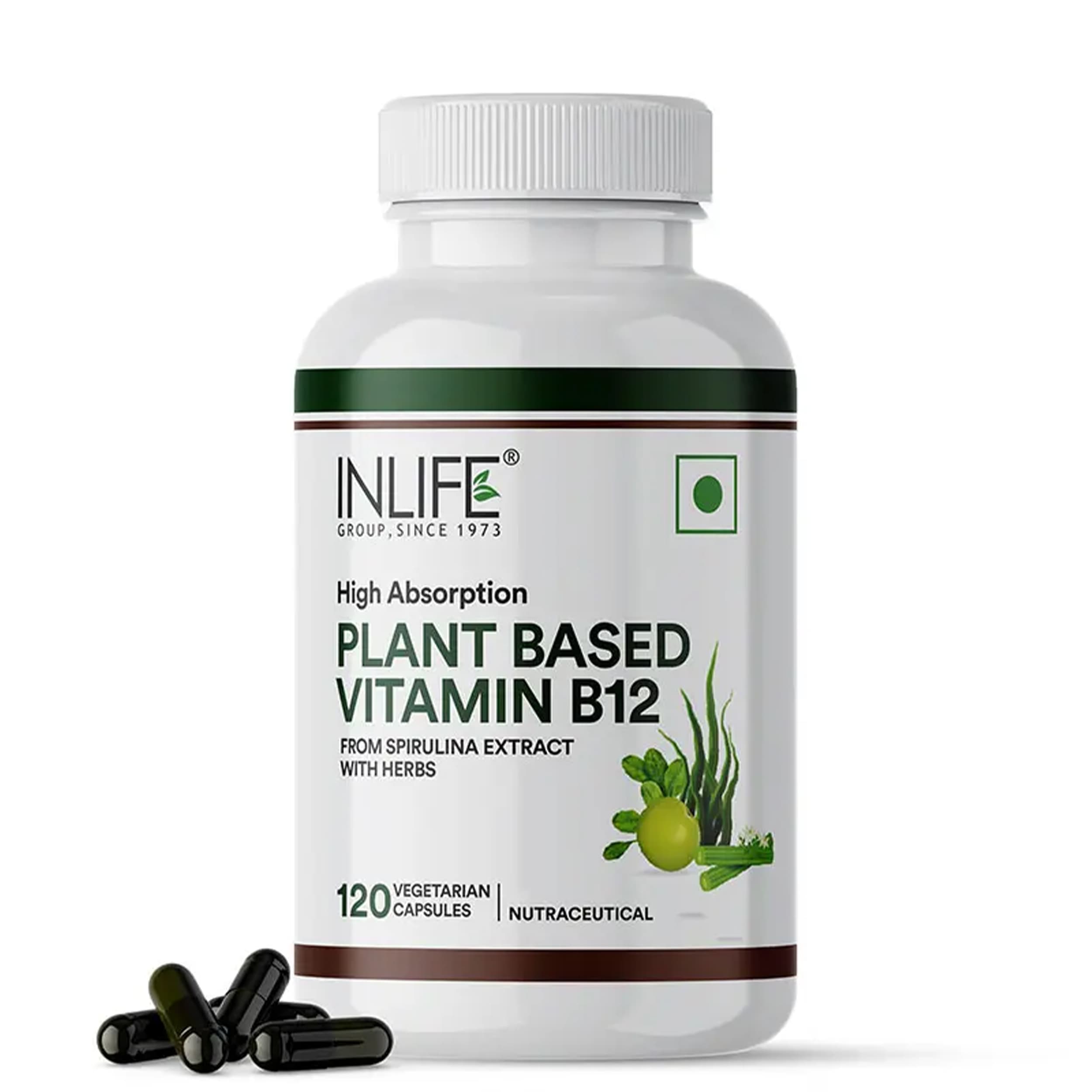 INLIFE Vitamin B12 With Alpha Lipoic Acid, Folic Acid, Inositol, B1, B5 & B6 Supplements Tablet, Supports Nerve Health, Immunity for Men & Women - 120 Tablets (Vit B12, Pack of 1)