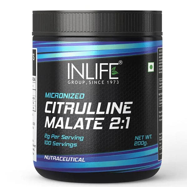 INLIFE L Citrulline Powder 2000mg | Boosts Nitric Oxide, Pre Workout Supplements for Men & Women - Unflavoured - 100 SERVINGS - 200g