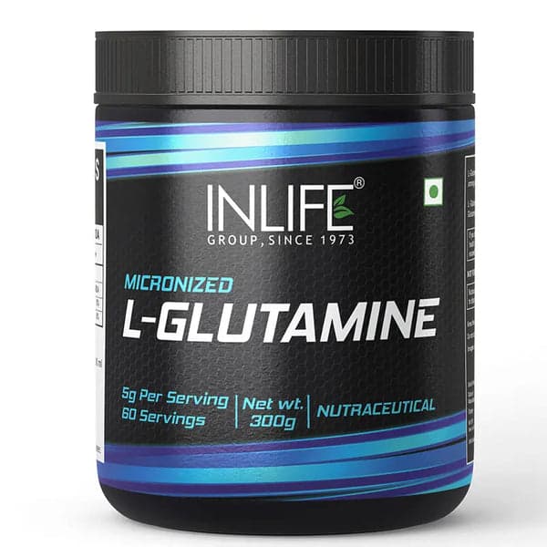 INLIFE L Glutamine Powder 5000mg | L Glutamine Supplement for Men - Unflavoured - 60 SERVINGS - 300g