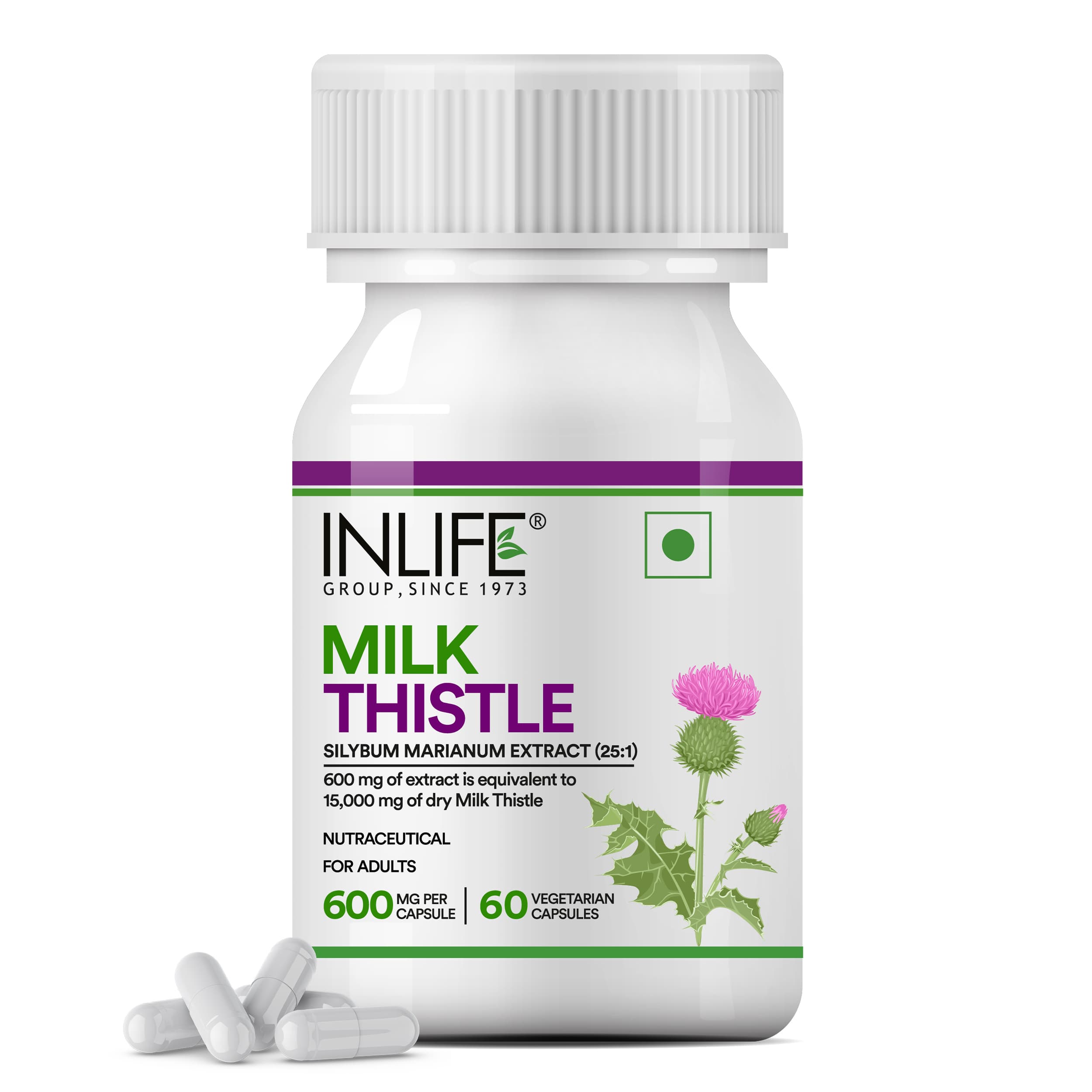 INLIFE Safed Musli Capsules 500mg | Natural Supplement for Strength, Stamina, and Immunity | Quicker Absorption than Tablets - 60 Vegetarian Capsules