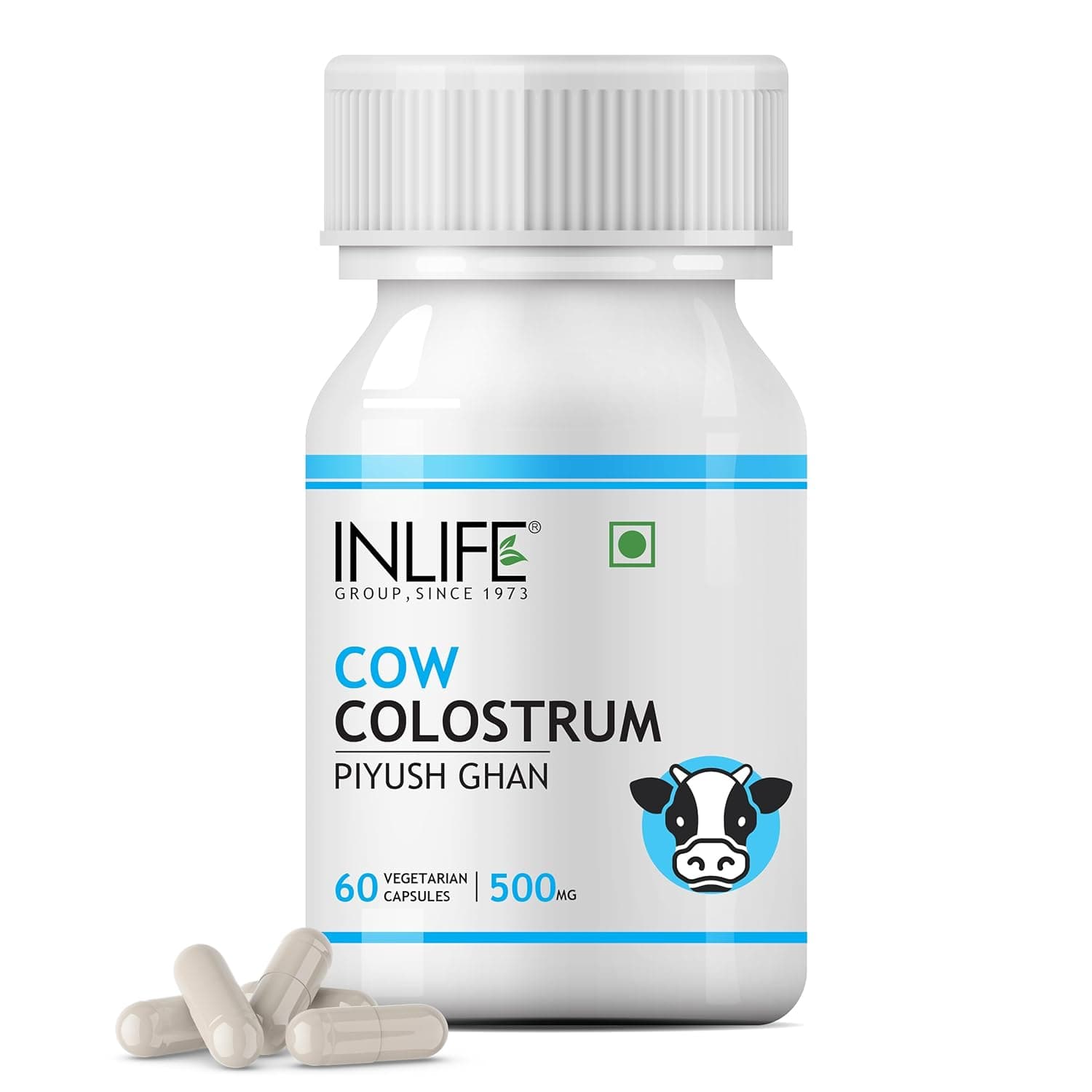 INLIFE Colostrum Capsules 500mg | Ayurvedic Immune & Gut Health Supplement - 60 Vegetarian Capsules (Pack of 1, 60)