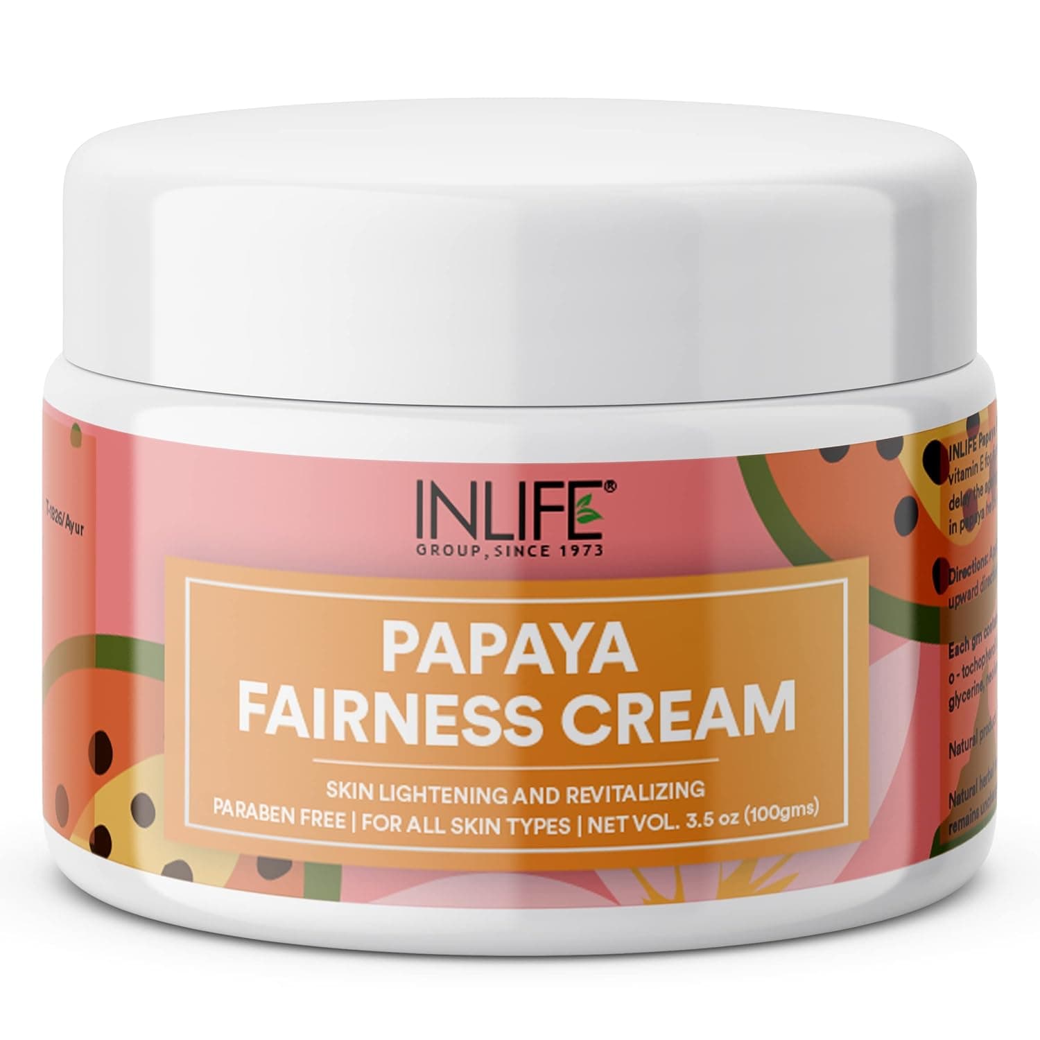 INLIFE Papaya Cream for Face | Paraben Free | For All Skin Types | Ayurvedic Herbal Cosmetic | Women Men - 100g