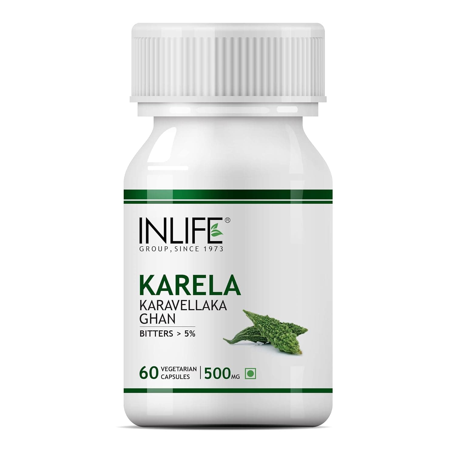 INLIFE Karela Capsules 500mg | Extract - Ayurvedic Herbal Supplement for Sugar Management - 60 Vegetarian Capsules (Pack of 1)