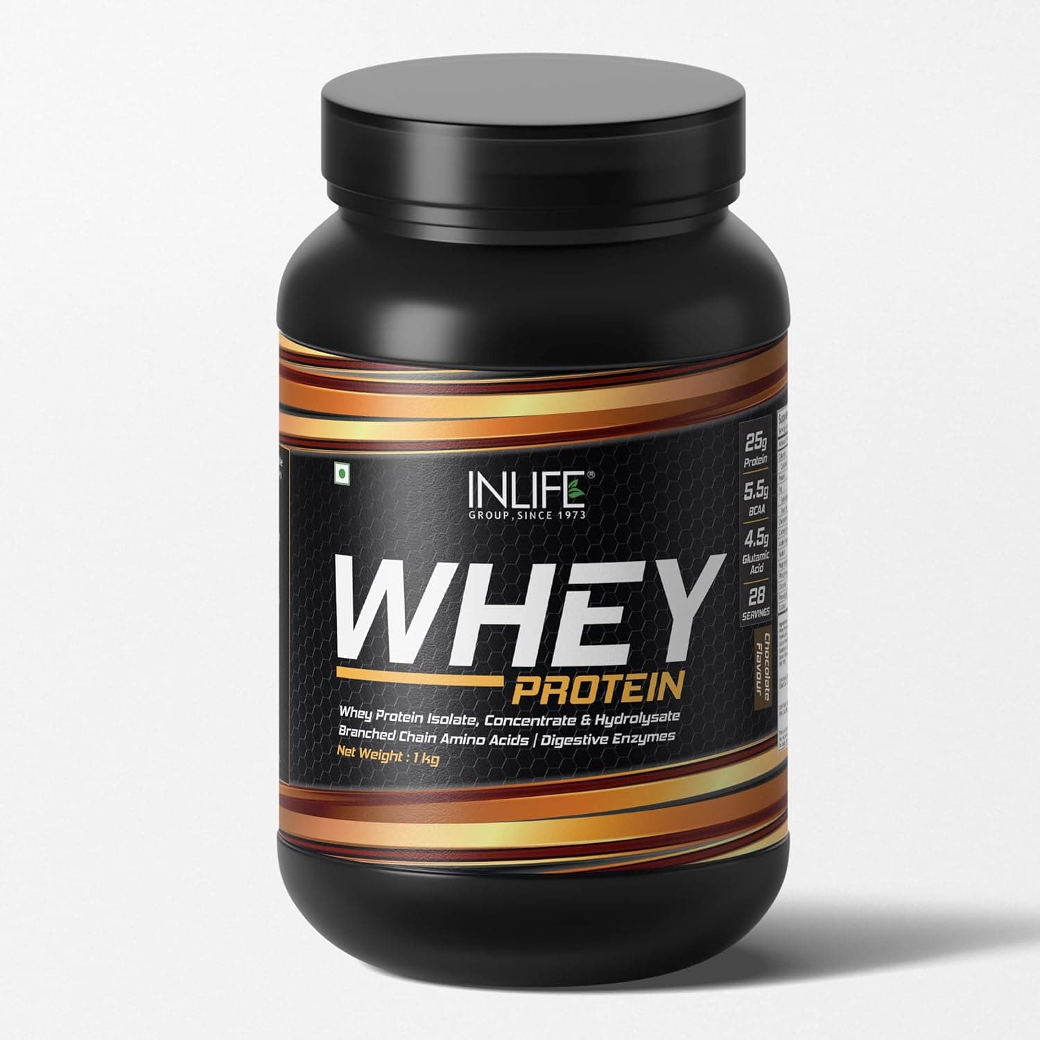 INLIFE Whey Protein Powder, Blend of Isolate Concentrate Hydrolysate Powder, Sports Nutrition Workout Drink, Muscle Food, Body Building Supplement for Men Women (Chocolate, 1kg)