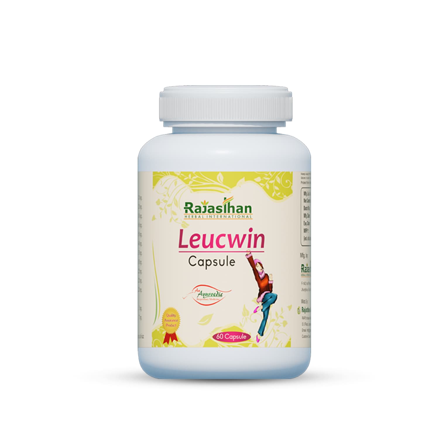 LEUCWIN Capsules by Rajasthan Aushdhalaya for Women | 60 Capsules | Helpful in leucorrhoea