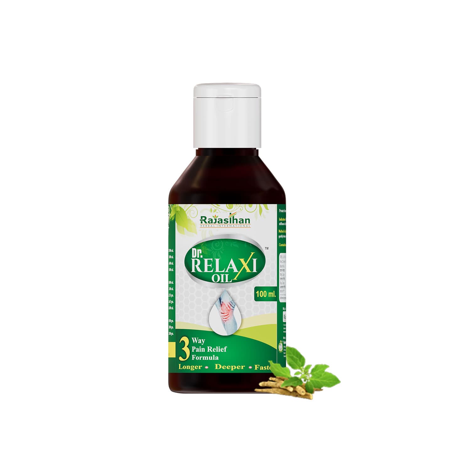 Dr RELAXI Oil by Rajasthan Aushdhalaya - 100ml - extrernal application to help relieve from Joint pain