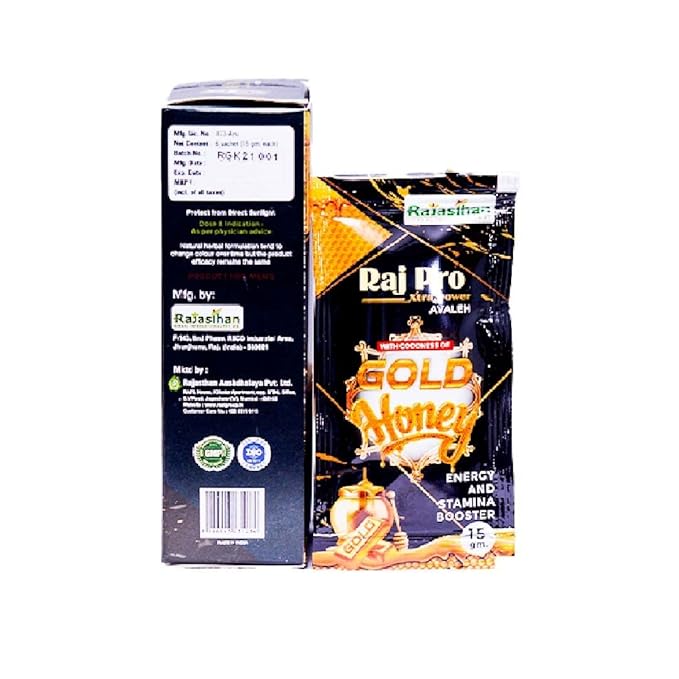 RAJ PRO Avaleh With Goodness Of Honey Gold by Rajasthan Aushdhalaya - 90gm| 6 Sachet - 15gm Each | Energy and Stamina Booster