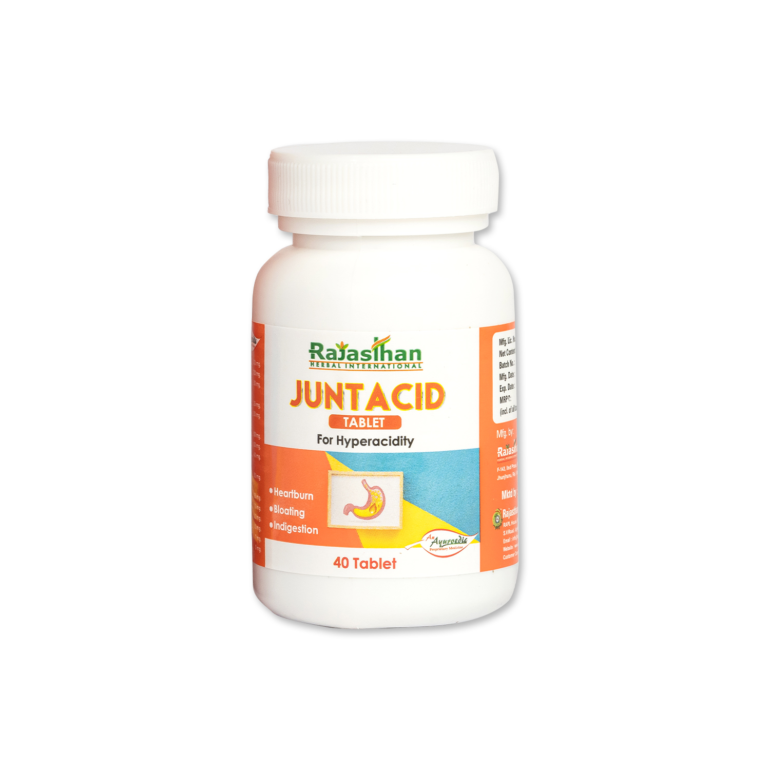 JUNTACID Capsules by Rajasthan Aushdhalaya - 40 Capsules - Antacid - Pack 1