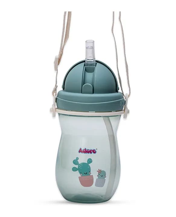 IDAHO Straw Sipper with Shoulder Strap - 300ml - Green