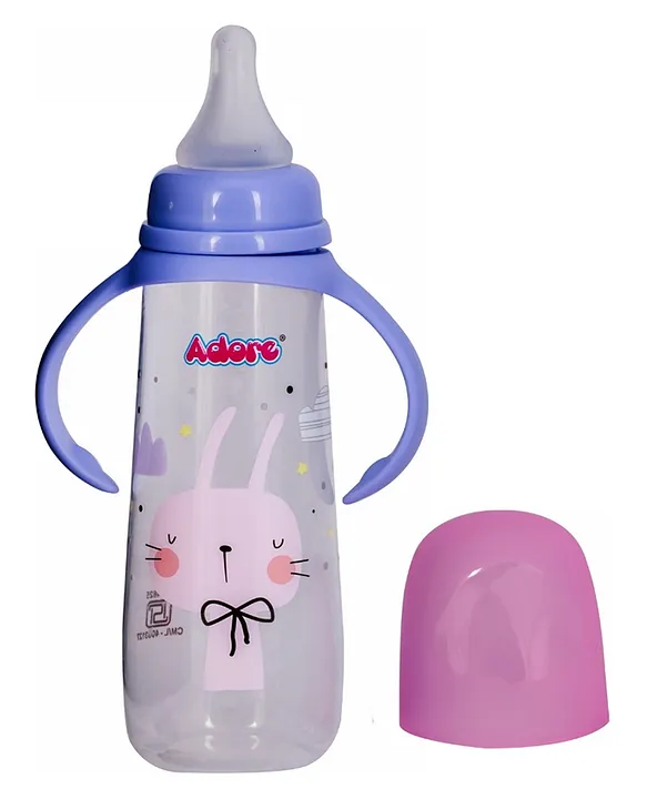 England Narrow Neck Feeding Bottle with Handle - 250ml - Pink