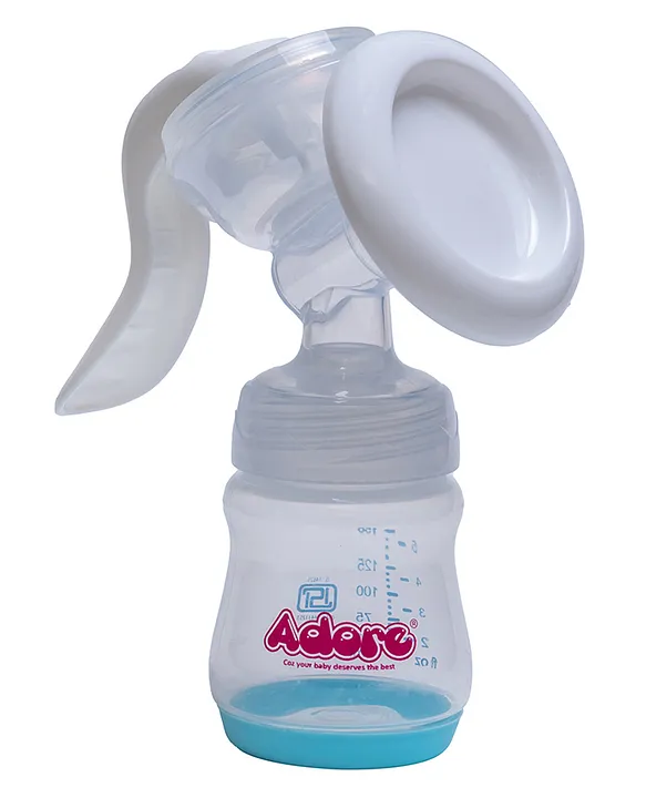 Wowsome! 3 Stage Manual Breast Pump with Feeding Bottle - Blue